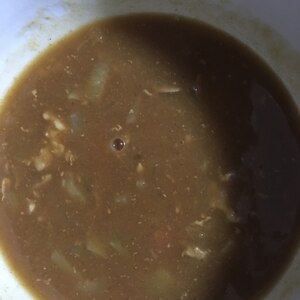 鶏肉じゃがいも玉葱しめじのみじん切りカレー